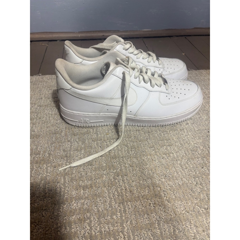 Nike Air Force 1 Low 07 Triple White Leather Sneakers CW2288-111 Mens Shoes SZ13